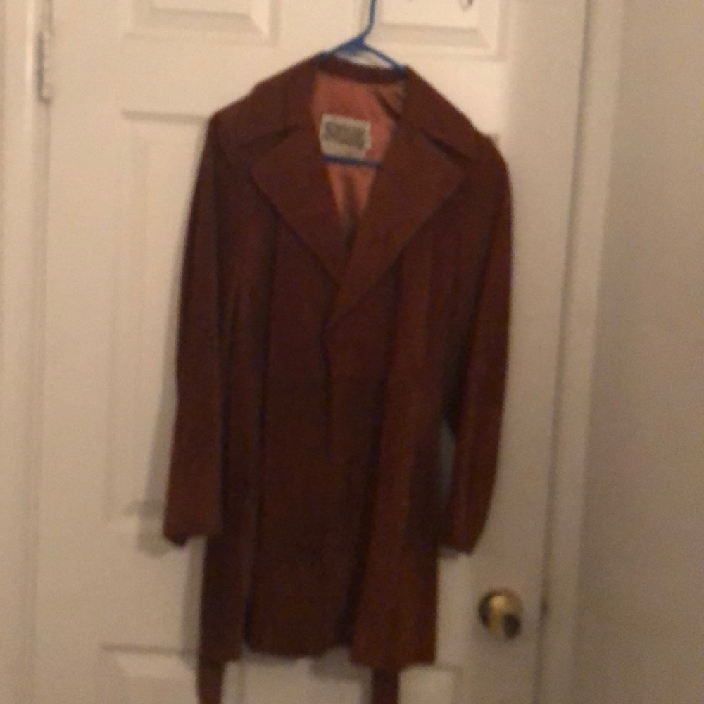 A leather fashion coat.